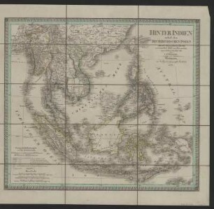 Karte von Hinterindien, 1:10 000 000, Lithographie, 1832