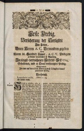 1-30, Erste Predigt - Anderte Predig