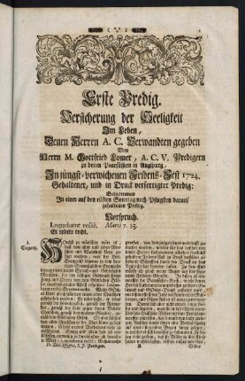 1-30, Erste Predigt - Anderte Predig