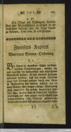 Zwölftes Kapitel, Von einer Bienen-Ordnung