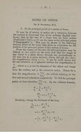 Notes on optics.
