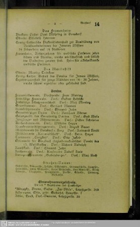 Einwohnerverzeichnis : Einwohnerverzeichnis
