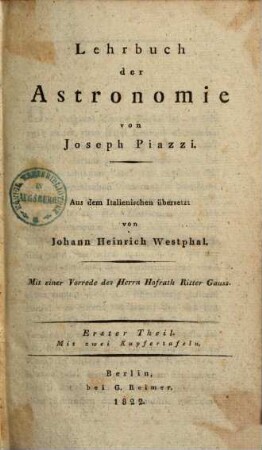 Lehrbuch der Astronomie. 1