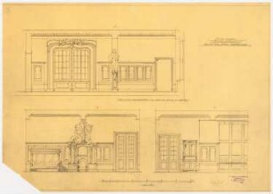 Villa Dotti, Berlin-Grunewald: Wandansichten des Erdgeschossflures 1:25