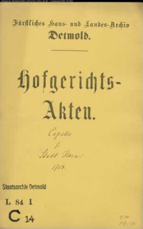 Capelle, Hermann gegen Stadt Horn - Beleidigung