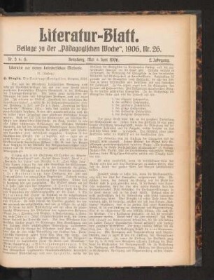 Literatur zur neuen katechetischen Methode : (Schluß)
