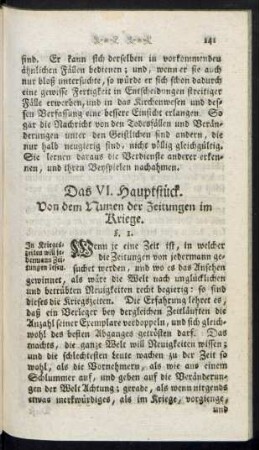 Das VI. Hauptstück