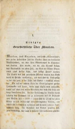 I. Einiges Geschichtliches über Muskau