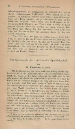 62-70 Zur Geschichte der referirenden Spendeformel