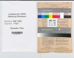 Entnazifizierung Paul Roessler, geb. 12.04.1891 (Monteur)