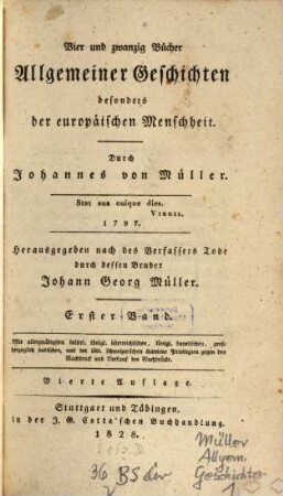 Vier und zwanzig Bücher allgemeiner Geschichten, besonders der europäischen Menschheit, 1