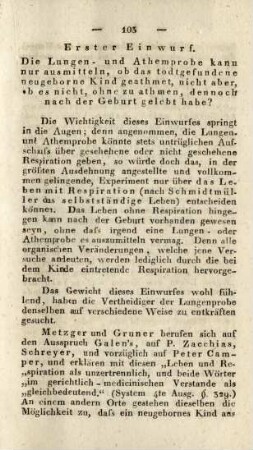 Erster Einwurf