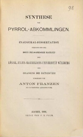 Synthese von Pyrrol-Abkömmlingen