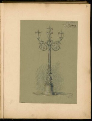 Gusseiserner Kandelaber Monatskonkurrenz Februar 1877: Ansicht