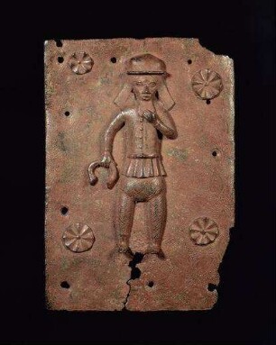 Bronzeplatte, Europäer mit manilla