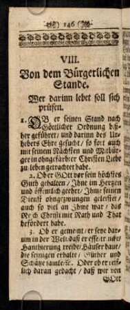 146-153, VIII. Von dem buergerlichen Stande