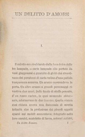 Un delitto d'amore : romanzo