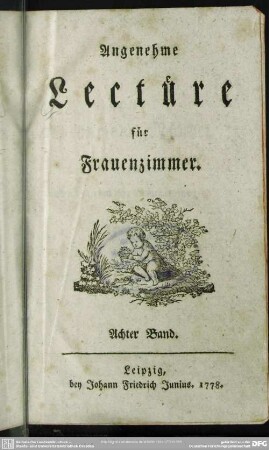 8.1778: Angenehme Lectüre für Frauenzimmer