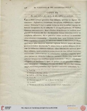 Caput III: De cavis aedium sive atriis, de alis, tablino et peristylio
