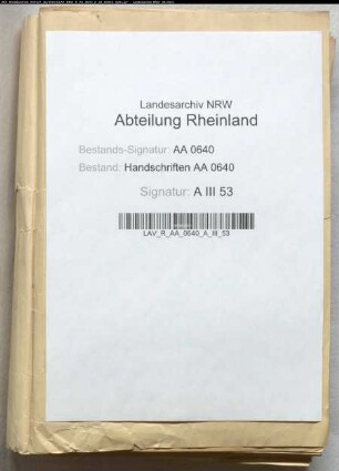 Kleve: Auszüge (Regesten) aus Handschriften A III 4 und A III 7