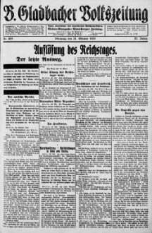 Bergisch Gladbacher Volkszeitung. 1906-1929