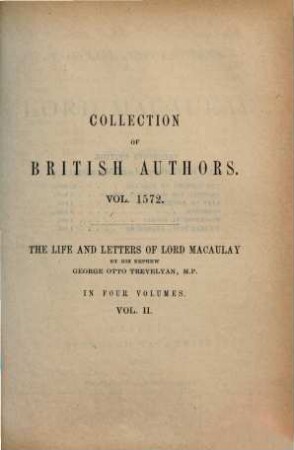 The life and letters of Lord Macaulay : With portr., 2