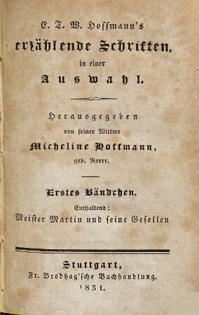 Meister Martin und seine Gesellen : Eine Erzählung