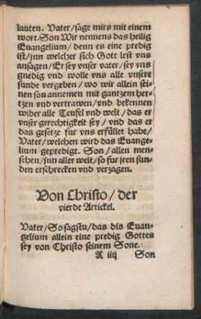 Von Christo/ der vierde Artickel.