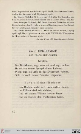 Zwei Epigramme