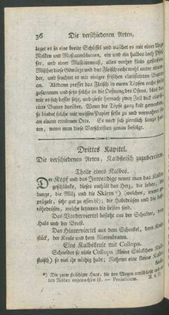 Drittes Kapitel. Die verschiedenen Arten, Kalbfleisch zuzubereiten