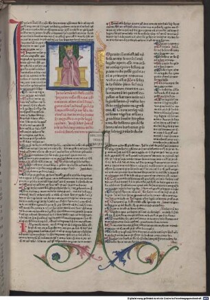 Corpus iuris civilis. Institutiones : mit der Glossa ordinaria von Accursius Florentinus. Mit Gedicht auf den Drucker 'Scema tabernaculi moises...'