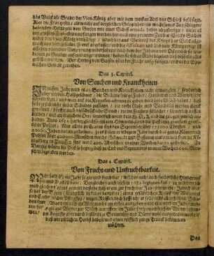 Das 3. Capitel. Von Seuchen und Kranckheiten.