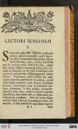 Lectori benevolo