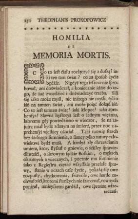 Homilia De Memoria Mortis.