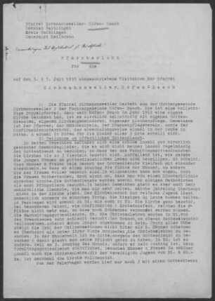 Birkmannsweiler mit Höfen-Baach: Pfarrbericht 1935