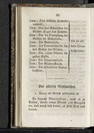Vor allerley Geschwulsten.