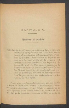 Capítulo V. - Retorno al oceáno