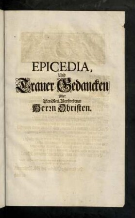 61-71, Epicedia und Trauer-Gedancken