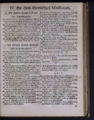 IV. Ein Hoch-Ehrwürdiges Ministerium.