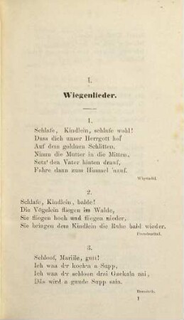 Volksthümliches aus Österreichisch-Schlesien, I. Kinderlieder und Kinderspiele, Volkslieder und Volksschauspiele, Sprichworte