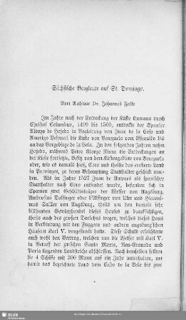 Sächsische Bergleute auf St. Domingo