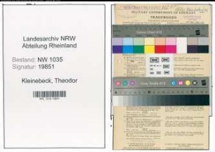Entnazifizierung Theodor Kleinebeck , geb. 05.08.1891 (Kaufmaennischer Angestellter)