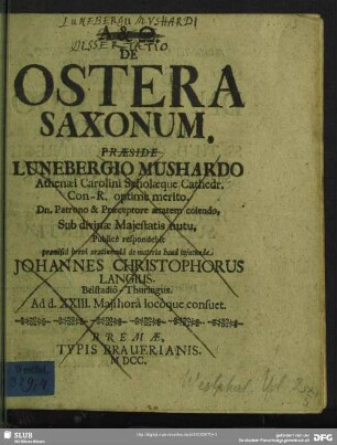 De Ostera Saxonum