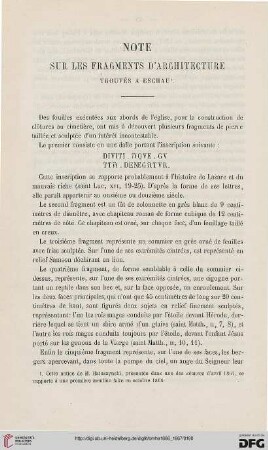 2.Ser. 5.1866/67: Note sur les fragments d'architecture trouvés à Eschau