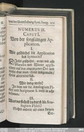 Caput I. Von der sorgfältigen Application.