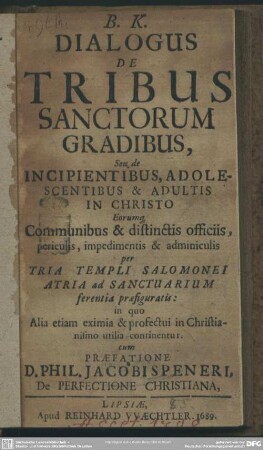 Dialogus de Tribus sanctorum gradibus