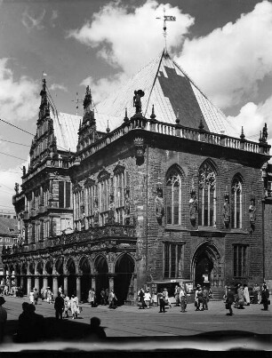 Bremen. Altes Rathaus (1405-1410, 1545 und 1608-1614). Eckansicht