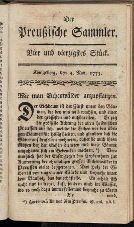 Vier und vierzigstes Stück. Königsberg, den 4. Nov. 1773.