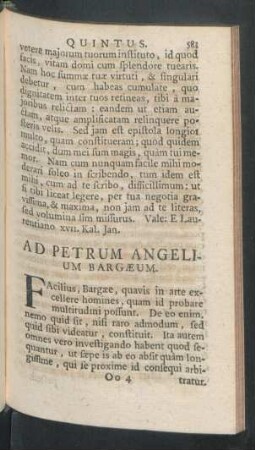 Ad Petrum Angelium Bargaeum