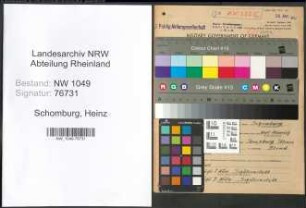 Entnazifizierung Heinz Schomburg , geb. 02.02.1907 (Schlosser)